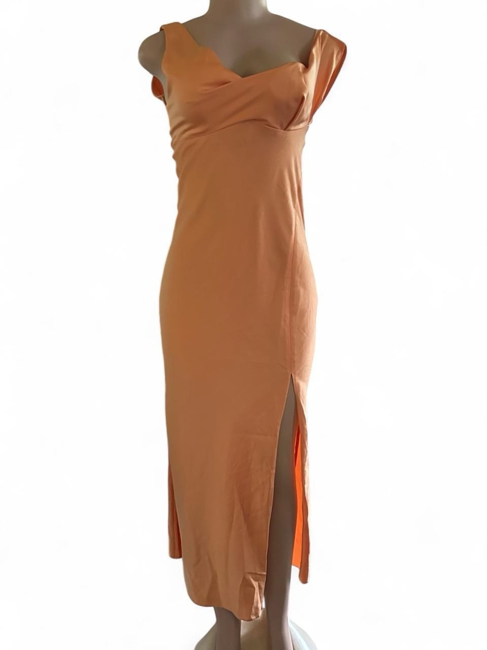ASOS Peach Orange Off-Shoulder Maxi Dress